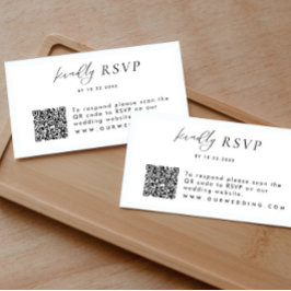 RSVP QR Code Hochzeit Moderne einfache Einschließk Begleitkarte