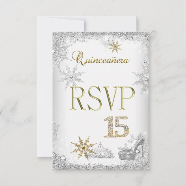 RSVP Quinceanera 15 Silver White Gold Elite (Devant)