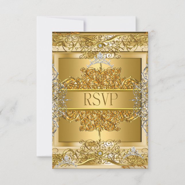RSVP Quinceañera 15e anniversaire Or (Devant)
