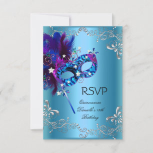 RSVP Quinceanera 15e mascarade de fête d'anniversa