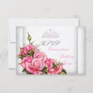 RSVP Quinceanera Jolies Roses Roses Blanches 15ème