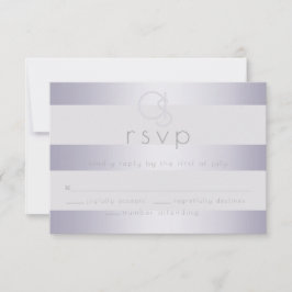 RSVP |  Rayures de monogramme violet argenté paill
