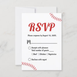 RSVP-Reaktion auf Baseball Themed Sports Wedding RSVP Karte