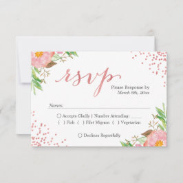 RSVP-Reaktion auf die Hochzeitskur von Aquarellfar RSVP Karte