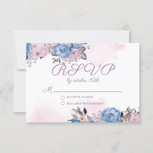 RSVP - Reaktion auf die RSVP-Hochzeit in pinkfarbe Karte