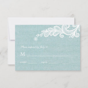 RSVP-Reaktion auf Hochzeiten in Burlap und Lace We RSVP Karte