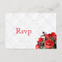 RSVP Red Rose Floral Mariage