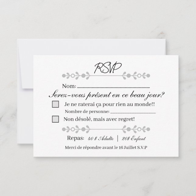 RSVP ! Réponse (Devant)