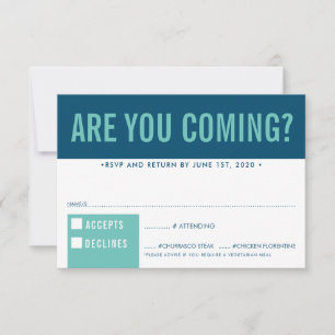 RSVP RÉPONSE fun bold block dark blue ment