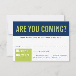 RSVP RÉPONSE fun bold block marine bleu chaux