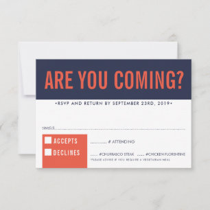 RSVP RÉPONSE fun bold block marine rouge orange