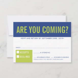 RSVP RÉPONSE fun bold block royal blue lime