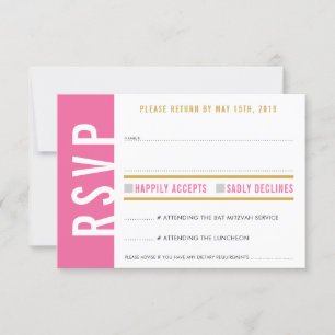 RSVP REPY CARD mignon coeurs blancs jolies roses o