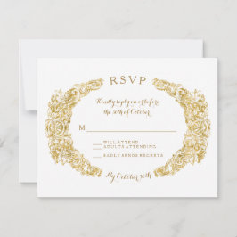 RSVP Response Card Ausgegrabter Bläschen Acanthus 