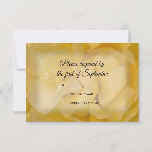 RSVP Response Card Gelbes Rose Floral Wedding (Vorderseite)