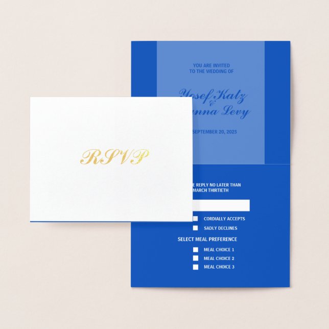 RSVP Response Card Terracotta and Foil Wedding Folienkarte (Anzeige)