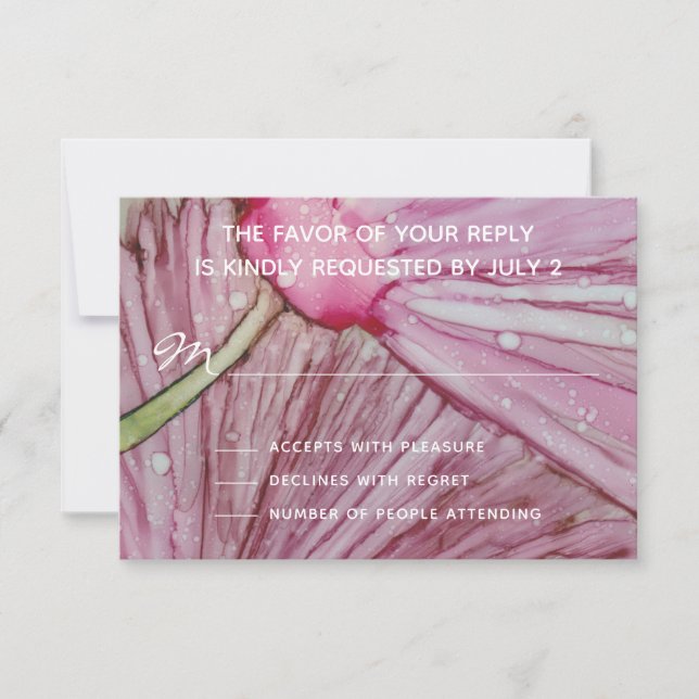 RSVP Response Card Türkis & Lavendel für Hochzeite (Vorderseite)