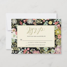 RSVP Response Cards für Hochzeitsszeiten im Blumen Karte