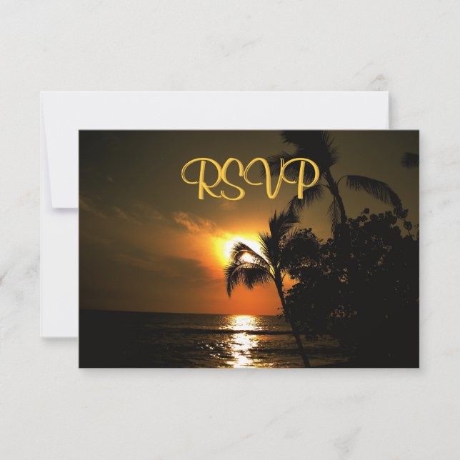 RSVP Romantic Beach Mariage Invitation de célébrat (Devant)