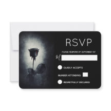 RSVP Rose noire gothique dégoulinant de sang Macab
