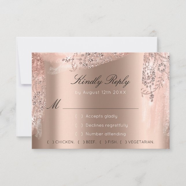 RSVP Rose Weddin Parties scintillant Fête des mari (Devant)