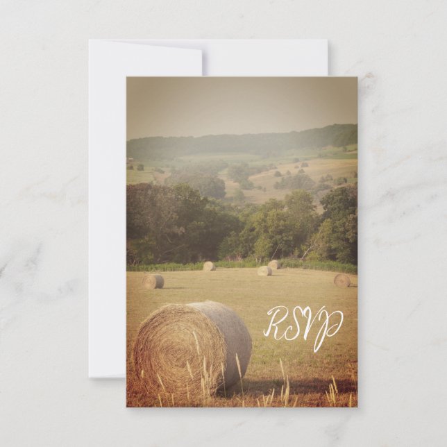 RSVP Round Hay Bales Farm Wedding (Vorderseite)
