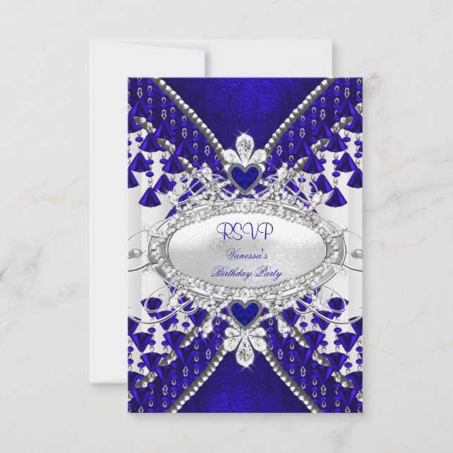 RSVP Royal Bleu Bleu Diamant Coeur Blanc (Devant)