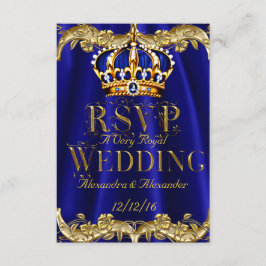 RSVP Royal Blue Navy Mariage Gold Crown