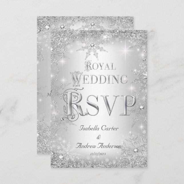 RSVP Royal Mariage Silver Winter Wonderland Crown (Devant / Derrière)