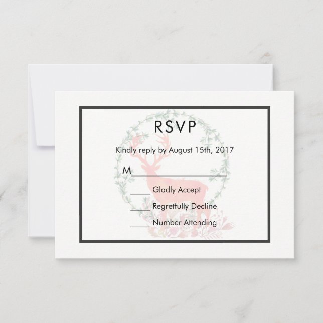 RSVP Rustic Botanical Watercolor Wedding Karte (Vorderseite)