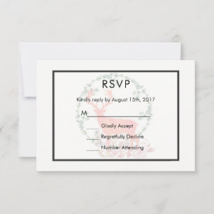 RSVP Rustic Botanical Watercolor Wedding Karte