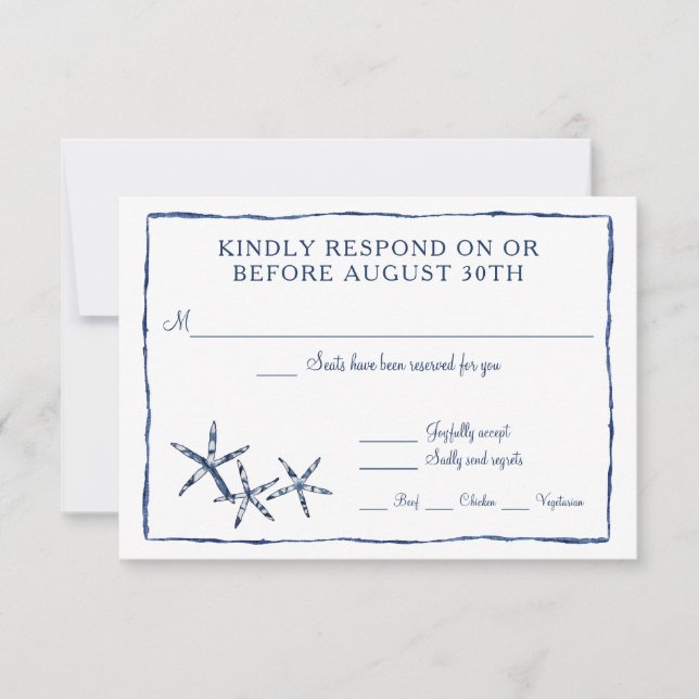 RSVP Shibori Kumo Aquarelle Étoile de Mer Plage (Devant)