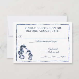RSVP Shibori Kumo Aquarelle Mer Hippocampe Océan