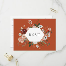 RSVP Song-Anfrage für Herbst-Blumenrahmen Einladungspostkarte