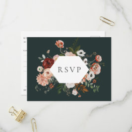 RSVP Song-Anfrage für Herbst-Blumenrahmen Einladungspostkarte