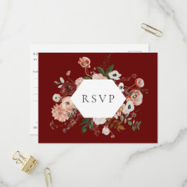 RSVP Song-Anfrage für Herbst-Blumenrahmen Einladungspostkarte