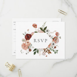 RSVP Song-Anfrage für Herbst-Blumenrahmen Einladungspostkarte