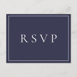 RSVP Song Request for Navy Blue Botanical Wedding Einladungspostkarte