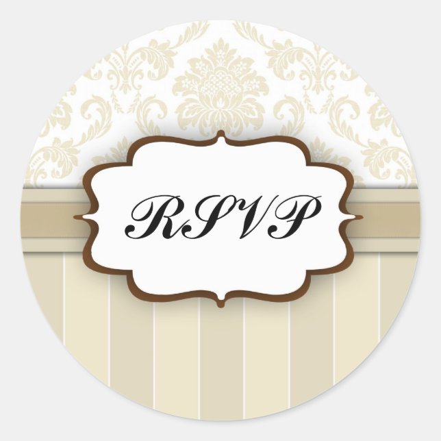 RSVP - Sticker en damas beige (Devant)