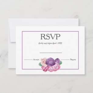 RSVP (Ultra violet und rosa Rosen) Karte