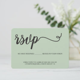 RSVP vert sauge simple sans envoi postal réservé