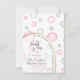 RSVP Vivante bulles rose et vert