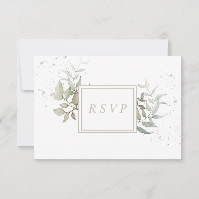 RSVP w choix de repas aquarelle feuillage (Dos)