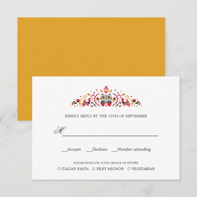 RSVP - WAHL DER russischen Folk Art WEDING (Vorne/Hinten)