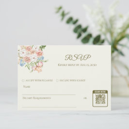 RSVP wedding card butter yellow garden floral