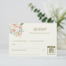 RSVP wedding card butter yellow garden floral