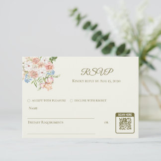 RSVP wedding card butter yellow garden floral Karte