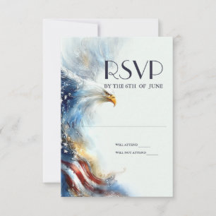 RSVP Weißkopfseeadler Patriotisch USA Semiquincent Karte