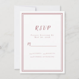 RSVP White & Dusty Rose Einfach Minimalistisch