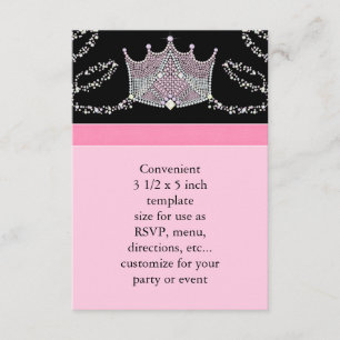 RSVP zur Babyparty für das kleine rosa-schwarze Pr Karte